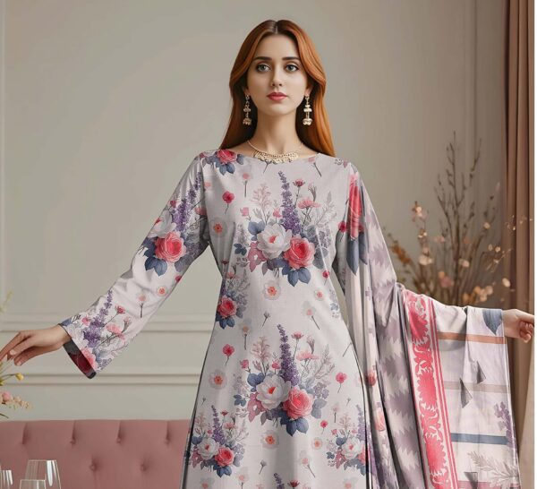 Saya 3Pc Bana Doriya Lawn Collection Design # 6 - Image 2