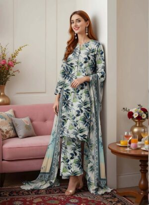 Saya 3Pc Bana Doriya Lawn Collection Design # 3