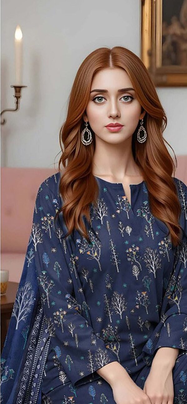 Saya 3Pc Bana Doriya Lawn Collection Design # 2 - Image 2