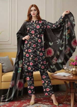 Saya 3Pc Bana Doriya Lawn Collection Design # 1