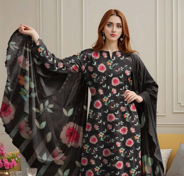 Saya 3Pc Bana Doriya Lawn Collection Design # 1 - Image 2